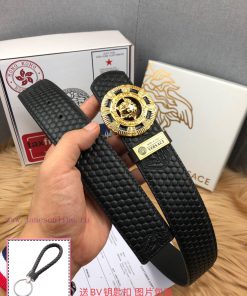 Versace checkered cowhide belt body, exquisite buckle craftsmanship, luxurious and noble sty urffbrbt