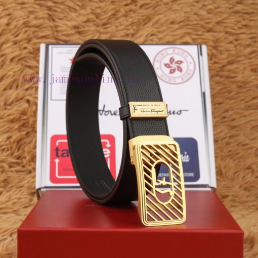 Ferragamo 316 pure steel automatic buckle belt ⏯ P belt width 3.5cm synchronous ㊙️ Double si ame1ftjd