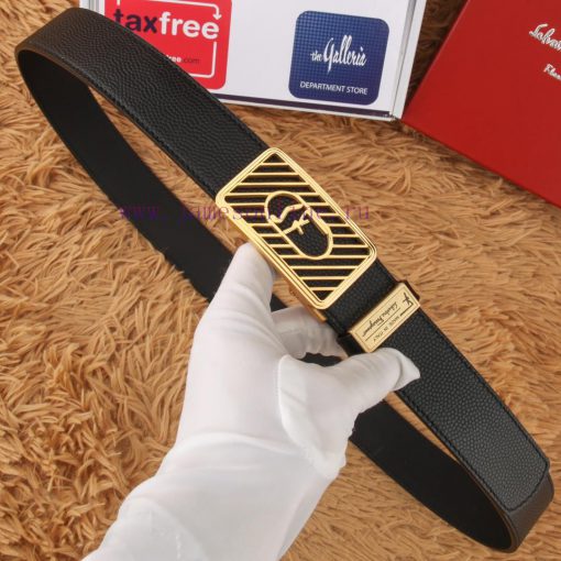 Ferragamo 316 pure steel automatic buckle belt ⏯ P belt width 3.5cm synchronous ㊙️ Double si ame1ftjd - Image 3