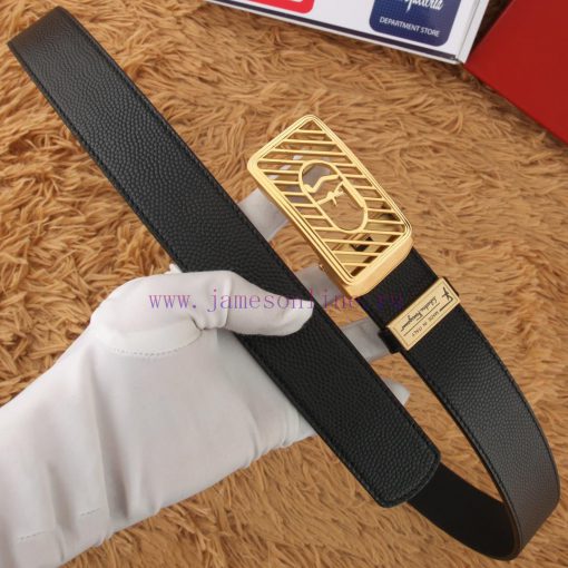Ferragamo 316 pure steel automatic buckle belt ⏯ P belt width 3.5cm synchronous ㊙️ Double si ame1ftjd - Image 5