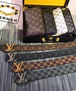 Louis Vuitton Belt and Wallet, a two-piece set of world-renowned luxury goods from Italy, fe hmmaztie