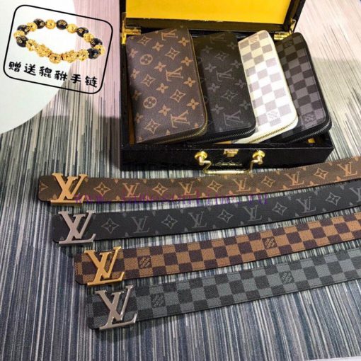Louis Vuitton Belt and Wallet, a two-piece set of world-renowned luxury goods from Italy, fe hmmaztie - Image 2