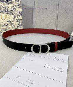 3.5cm width Dior grain textured cowhide hollow "CD" buckle belt, black palm grain grain leat fovyfvid