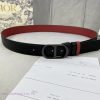 3.5cm width Dior grain textured cowhide hollow "CD" buckle belt, black palm grain grain leat kfc2s8pt