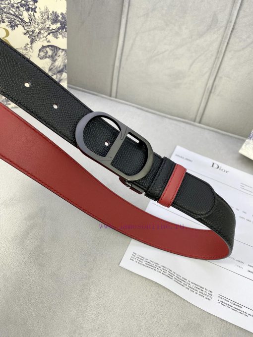 3.5cm width Dior grain textured cowhide hollow "CD" buckle belt, black palm grain grain leat kfc2s8pt - Image 3