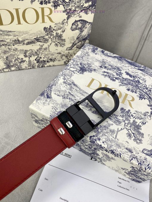 3.5cm width Dior grain textured cowhide hollow "CD" buckle belt, black palm grain grain leat kfc2s8pt - Image 10