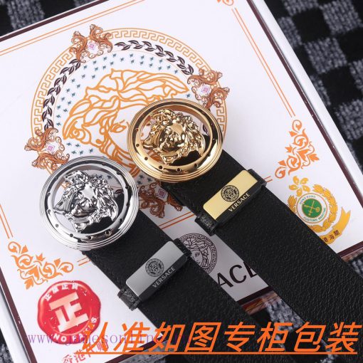 Men's belt VersaceMen's leather belt is made of 100% head layer cowhide, ensuring that the 2 hdu306tq