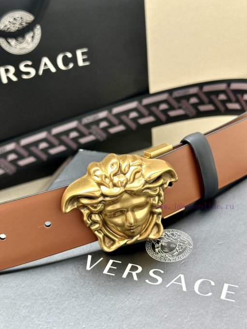Belt width 3.8cm VERSACE This belt is equipped with a three-dimensional La Medusa double-sid co86h3sm - Image 4