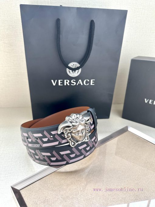 Belt width 3.8cm VERSACE This belt is equipped with a three-dimensional La Medusa double-sid co86h3sm - Image 7