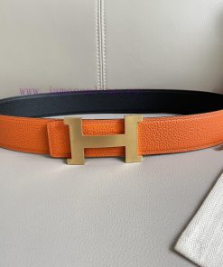Herm è s Classic, classic double-sided palm print, paired with premium steel buckle, finely wkfhmodo