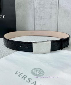 Width 4.0cm Versace Stone Pattern Sand Bottom Belt with Iconic Versace Medusa Portrait Buckl gby4bitn