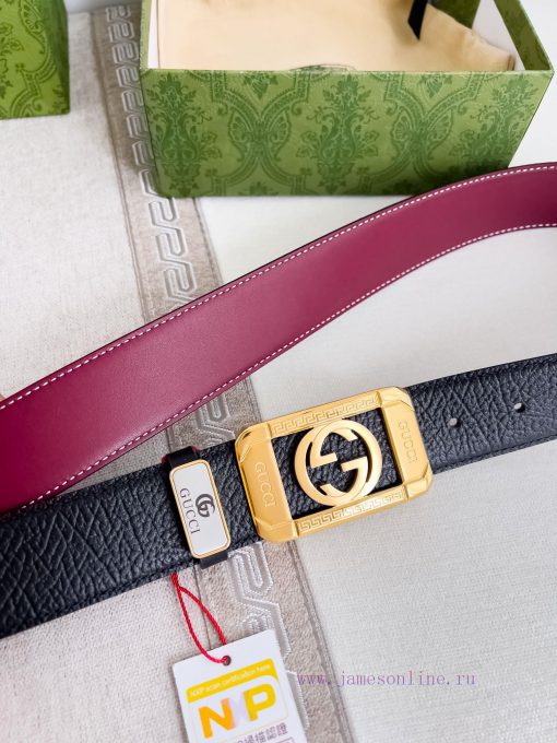 Gucci Gucci Belt ️ BeltHanging buckle, pure steel material buckle head, top layer cowhide, p l20xo166 - Image 5
