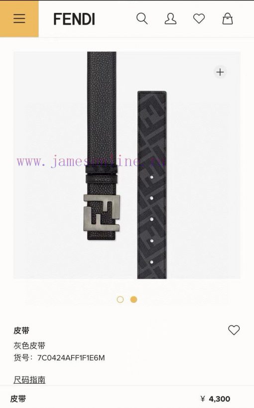 FENDI FendiFull set of the same width 4.0CM double ring front and back waist belts with FF n ha1vspu8 - Image 3