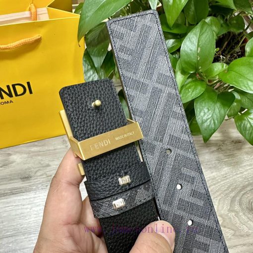 FENDI FendiFull set of the same width 4.0CM double ring front and back waist belts with FF n il55mon8 - Image 6