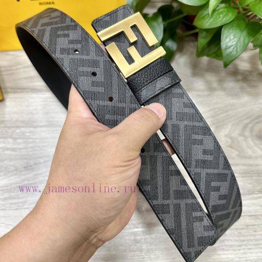 FENDI FendiFull set of the same width 4.0CM double ring front and back waist belts with FF n il55mon8 - Image 9