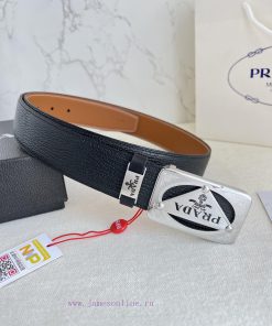 Prada PRADA ️ Belt and beltBuckle, classic pure steel material buckle, top layer cowhide, ph 523sck5r