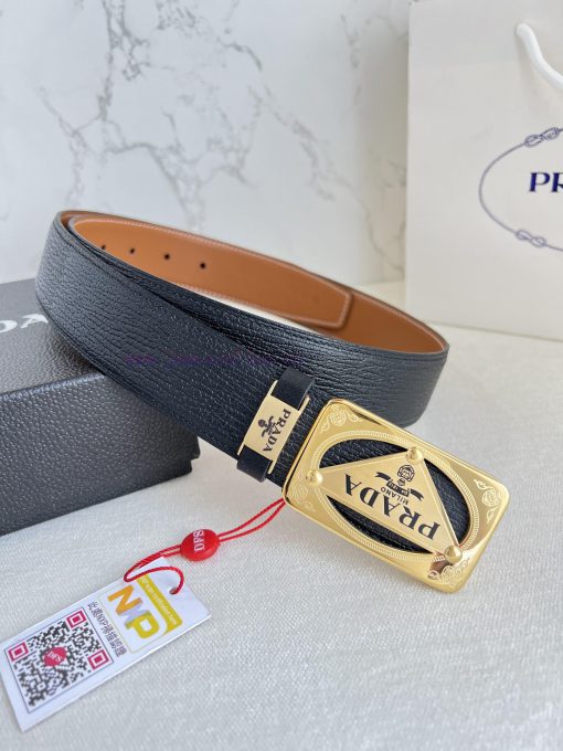 Prada PRADA ️ Belt and beltBuckle, classic pure steel material buckle, top layer cowhide, ph 935l776t - Image 3