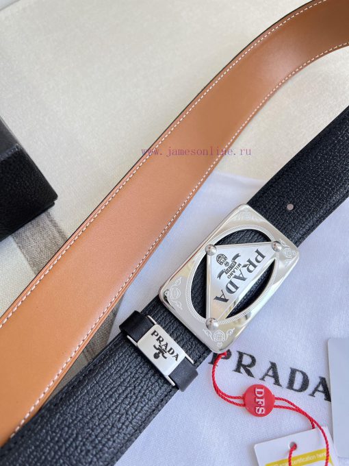 Prada PRADA ️ Belt and beltBuckle, classic pure steel material buckle, top layer cowhide, ph 523sck5r - Image 5