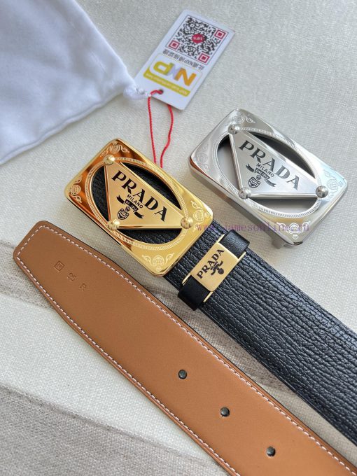 Prada PRADA ️ Belt and beltBuckle, classic pure steel material buckle, top layer cowhide, ph 935l776t - Image 7