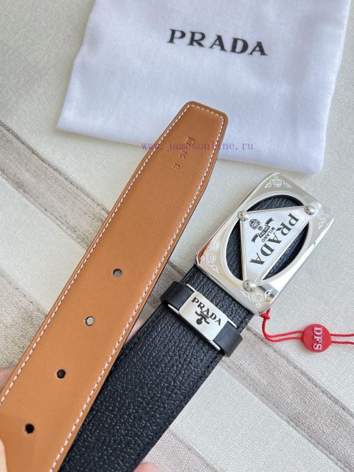 Prada PRADA ️ Belt and beltBuckle, classic pure steel material buckle, top layer cowhide, ph 523sck5r - Image 13