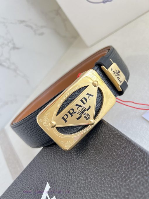 Prada PRADA ️ Belt and beltBuckle, classic pure steel material buckle, top layer cowhide, ph xim1nwz9 - Image 9