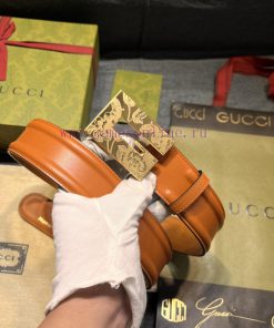 Gucci, width 4.0cm, new square G buckle is the highlight element of this black smooth leathe 1ezhlgo8