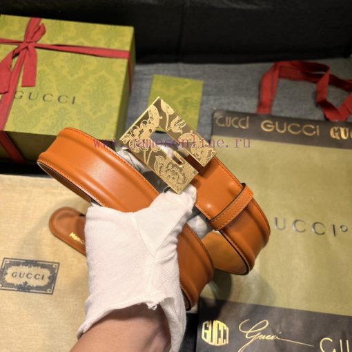 Gucci, width 4.0cm, new square G buckle is the highlight element of this black smooth leathe 1ezhlgo8