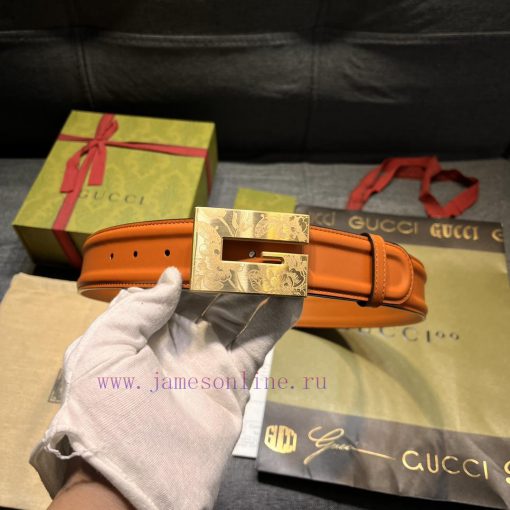 Gucci, width 4.0cm, new square G buckle is the highlight element of this black smooth leathe 1ezhlgo8 - Image 7