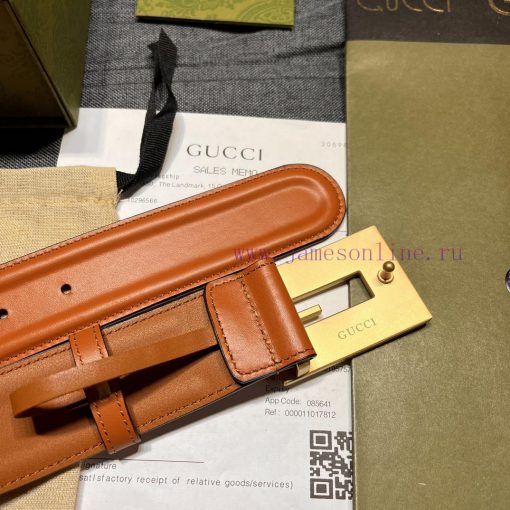 Gucci, width 4.0cm, new square G buckle is the highlight element of this black smooth leathe 1ezhlgo8 - Image 10