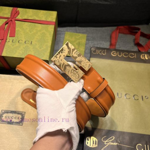 Gucci, width 4.0cm, new square G buckle is the highlight element of this black smooth leathe 1ezhlgo8 - Image 11