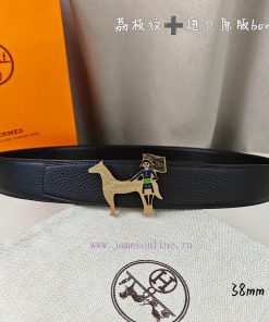 Herm è s Double Headed Sharp Double sided Original Imported Head Layer Leather Black Lychee q0zjk44k