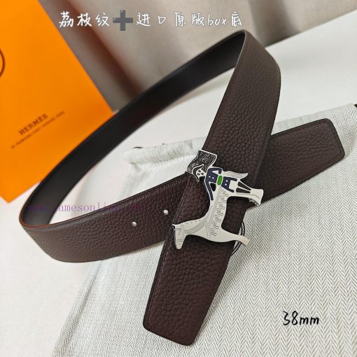 Herm è s Double Headed Sharp Double sided Original Imported Head Layer Leather Coffee Lychee 8c0yc0eh - Image 11
