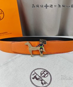 Herm è s Double Headed Sharp Double sided Original Imported Head Layer Leather Orange Lychee nzsdtgwx