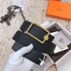 Hermes 3.8cm men's double-sided belt customized with stainless steel electroplating, dual co ek29d9m5