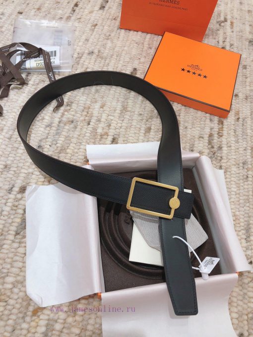 Hermes 3.8cm men's double-sided belt customized with stainless steel electroplating, dual co ek29d9m5 - Image 4