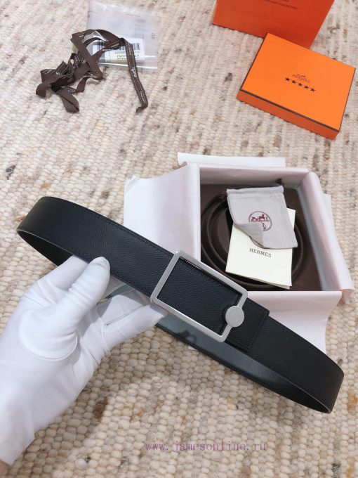 Hermes 3.8cm men's double-sided belt customized with stainless steel electroplating, dual co ek29d9m5 - Image 6
