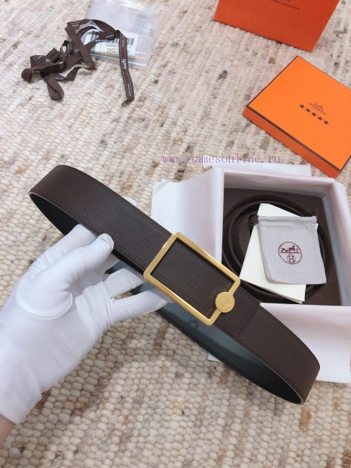Hermes 3.8cm men's double-sided belt customized with stainless steel electroplating, dual co edytbi4m - Image 3