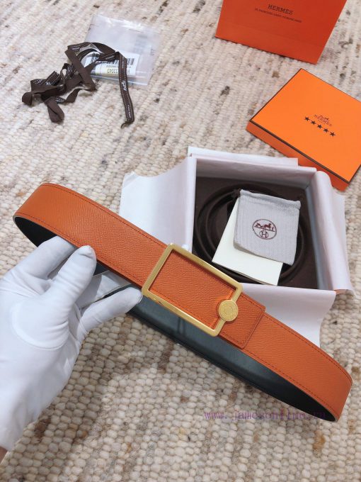 Hermes 3.8cm men's double-sided belt customized with stainless steel electroplating, dual co 9sd9uk5c - Image 3