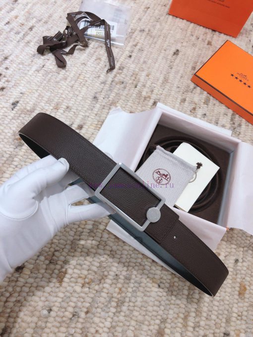 Hermes 3.8cm men's double-sided belt customized with stainless steel electroplating, dual co edytbi4m - Image 6