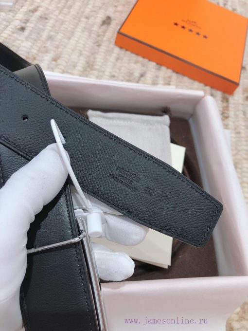 Hermes 3.8cm men's double-sided belt customized with stainless steel electroplating, dual co ek29d9m5 - Image 16