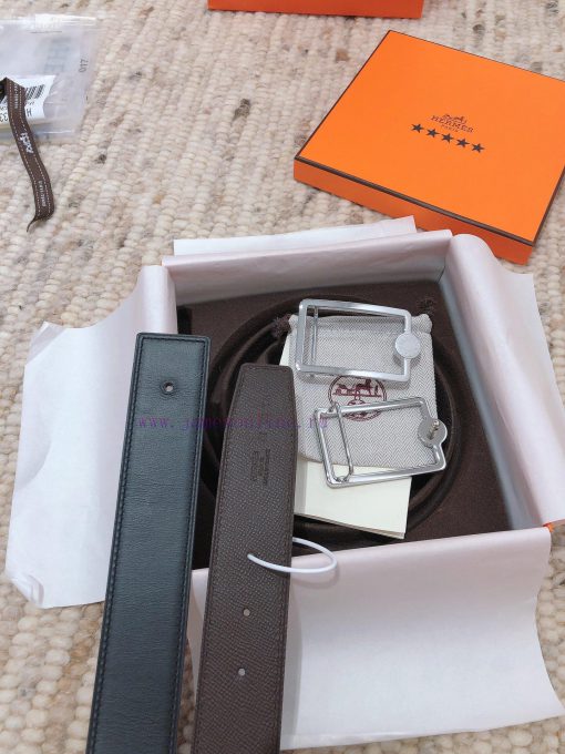 Hermes 3.8cm men's double-sided belt customized with stainless steel electroplating, dual co edytbi4m - Image 17