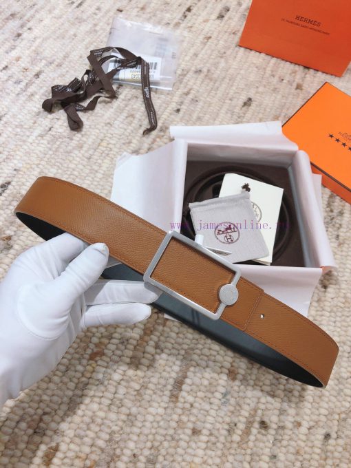 Hermes 3.8cm men's double-sided belt customized with stainless steel electroplating, dual co ua10gudr - Image 6