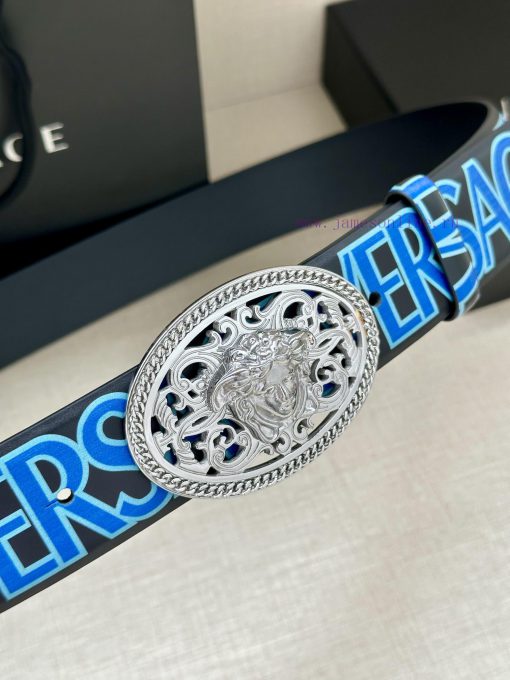3.8cm wide Versace belt with three-dimensional La Medusa double-sided buckle, decorated with 34h0yi17 - Image 4