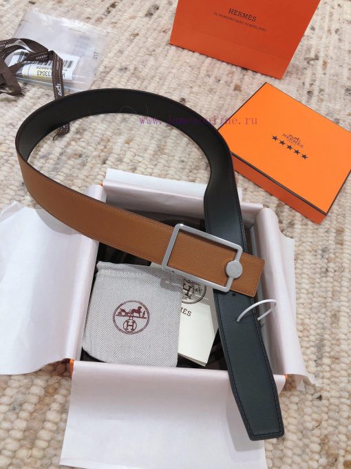 Hermes 3.8cm men's double-sided belt customized with stainless steel electroplating, dual co ua10gudr - Image 7