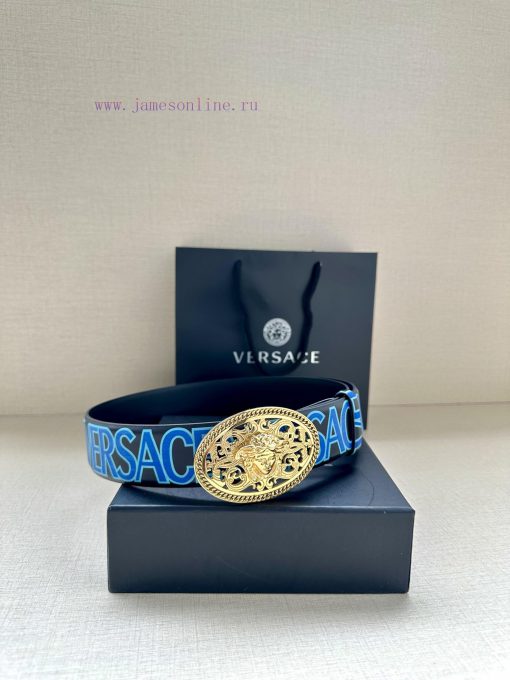 3.8cm wide Versace belt with three-dimensional La Medusa double-sided buckle, decorated with 34h0yi17 - Image 6
