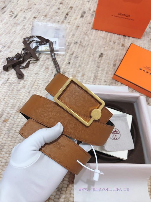 Hermes 3.8cm men's double-sided belt customized with stainless steel electroplating, dual co ua10gudr - Image 10