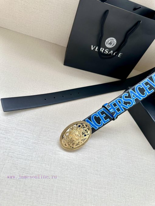 3.8cm wide Versace belt with three-dimensional La Medusa double-sided buckle, decorated with 34h0yi17 - Image 9