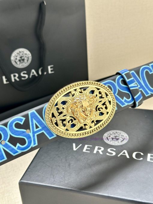 3.8cm wide Versace belt with three-dimensional La Medusa double-sided buckle, decorated with 34h0yi17 - Image 10