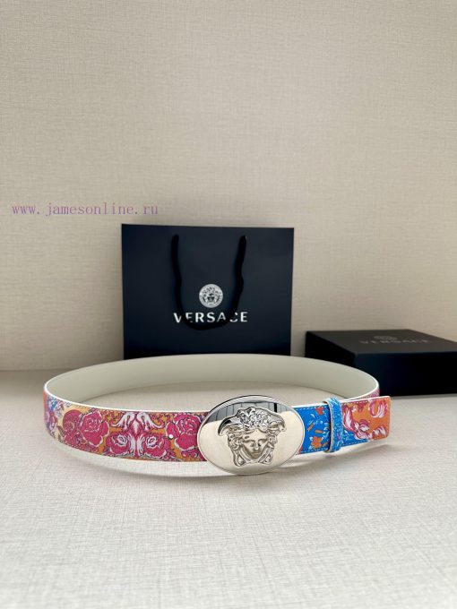 3.8cm wide Versace belt with three-dimensional La Medusa double-sided buckle, decorated with grsgtd9j