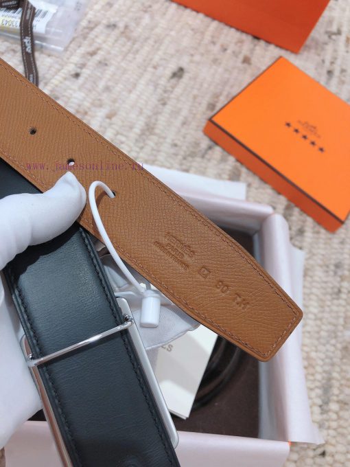 Hermes 3.8cm men's double-sided belt customized with stainless steel electroplating, dual co ua10gudr - Image 16